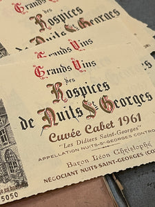 French Wine Labels in bundles of 10 - 1961