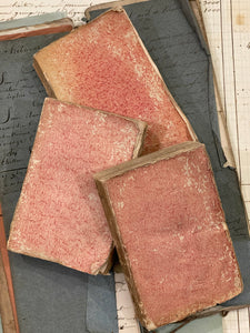 Darling Antique French Deckled Edge PINK Paste Paper Books