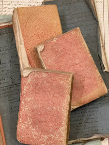 Darling Antique French Deckled Edge PINK Paste Paper Books