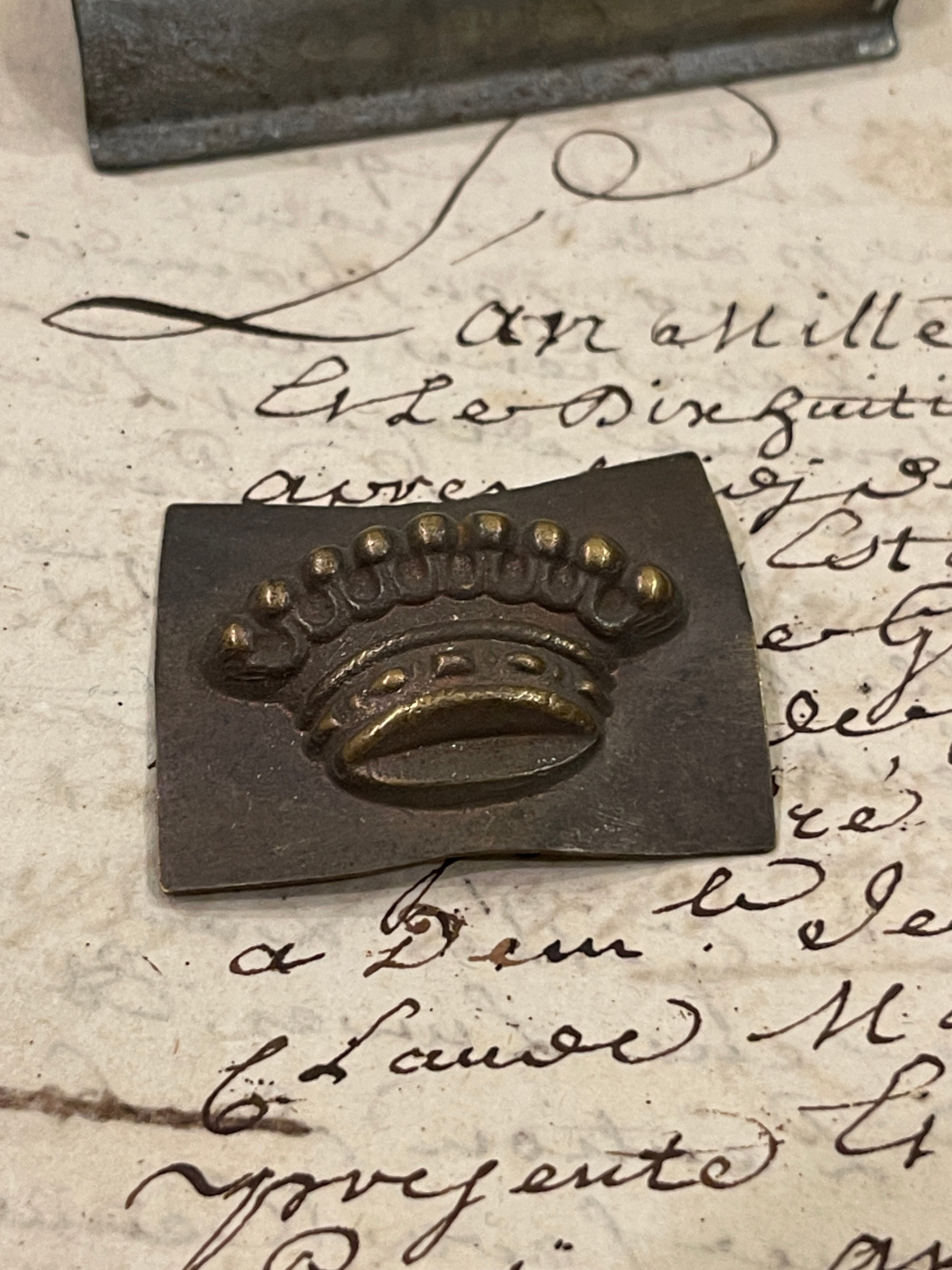 1800's Antique French Metal Crown