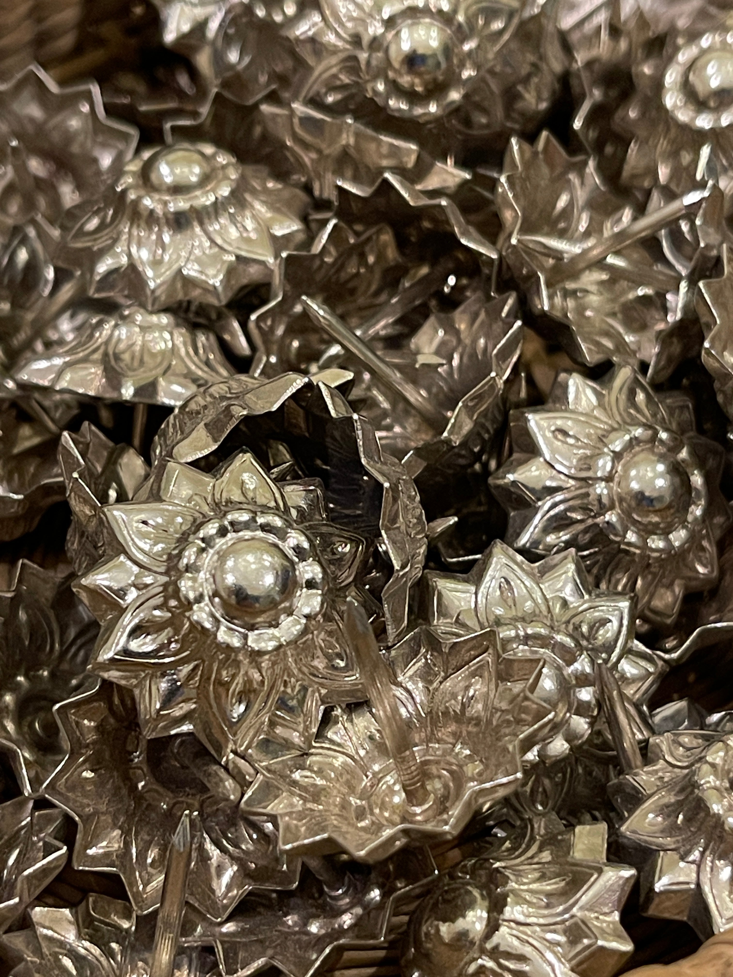 1800's Antique French Sunflower Upholstery Tacks
