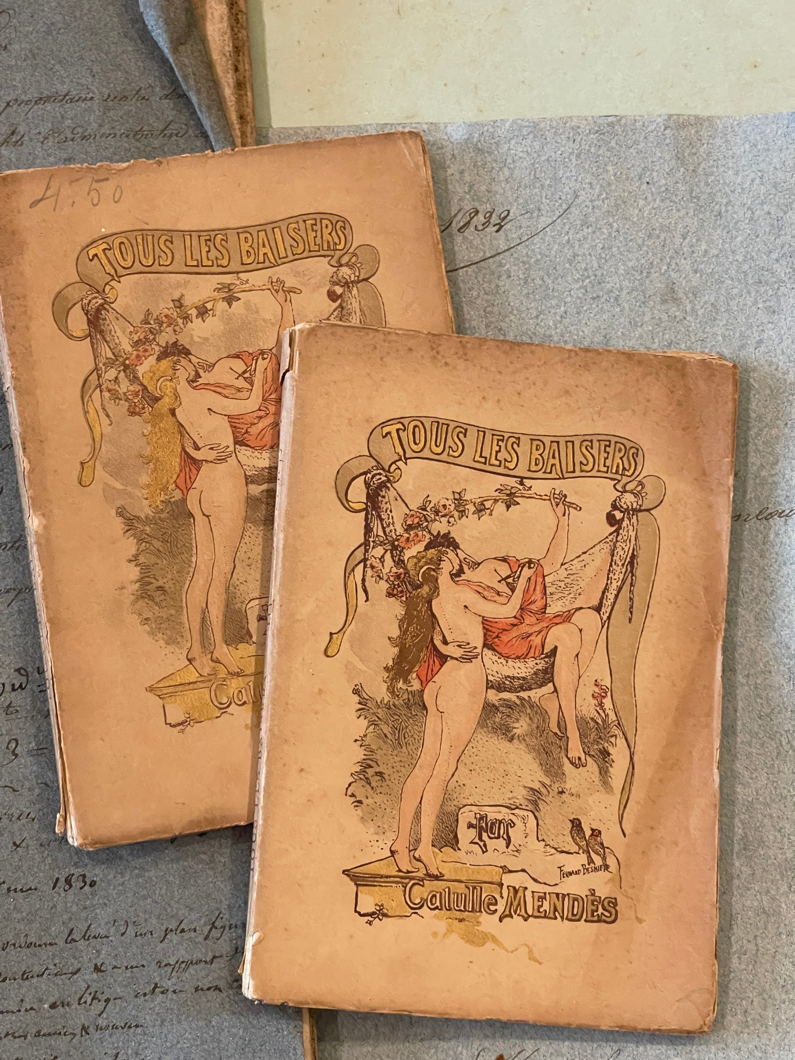 Wonderful French Classique Tous Les Baisers Books dated 1884