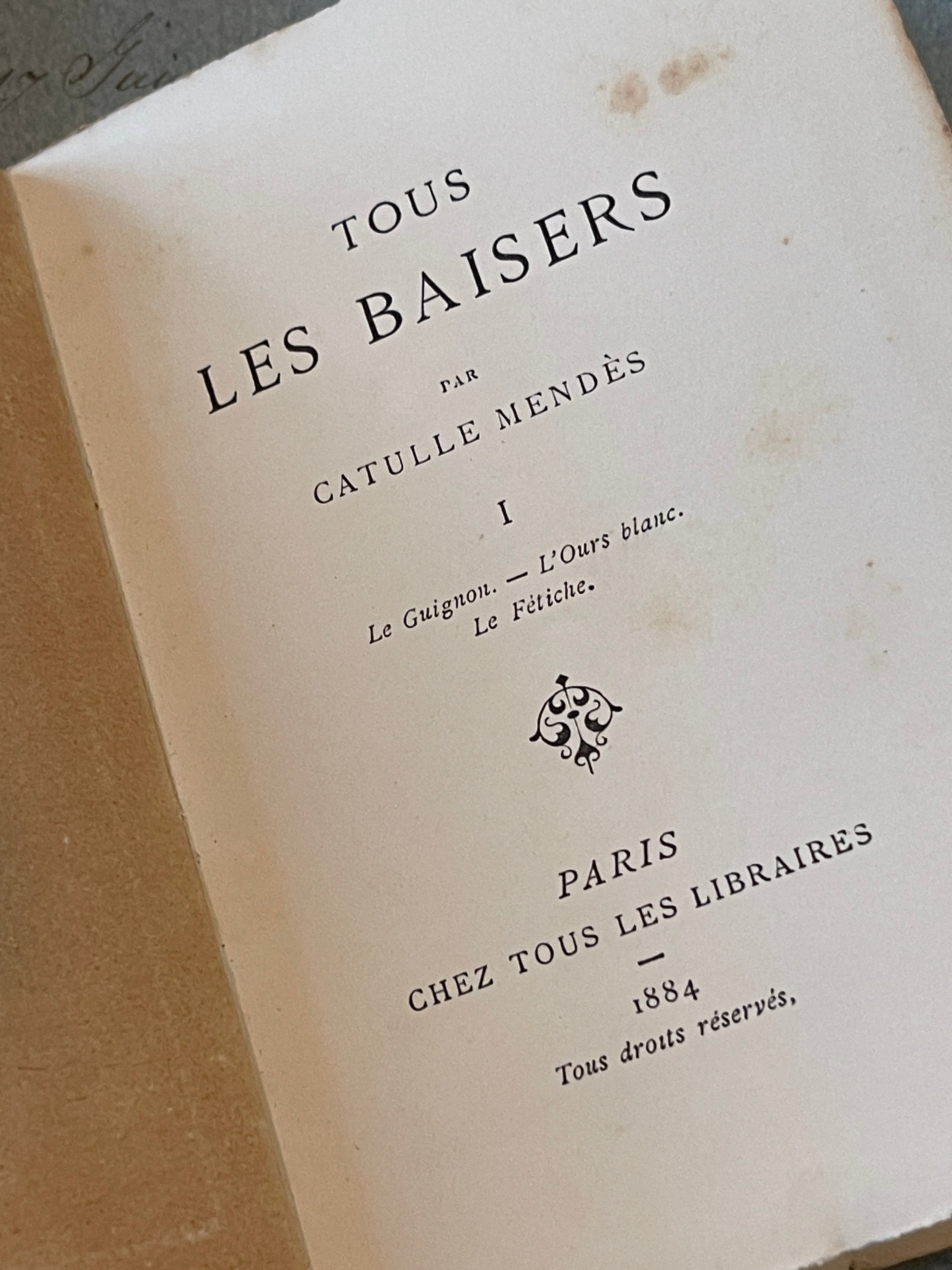 Wonderful French Classique Tous Les Baisers Books dated 1884