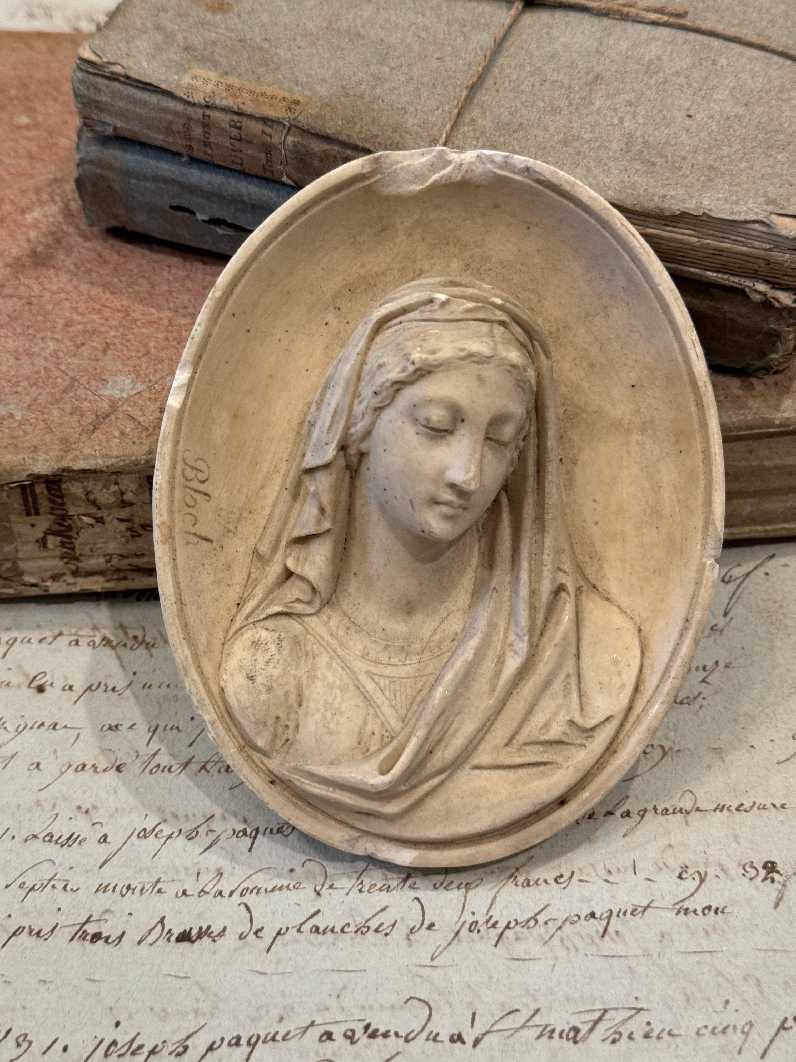 Antique 1800s French Religious Icon Signed Bloch