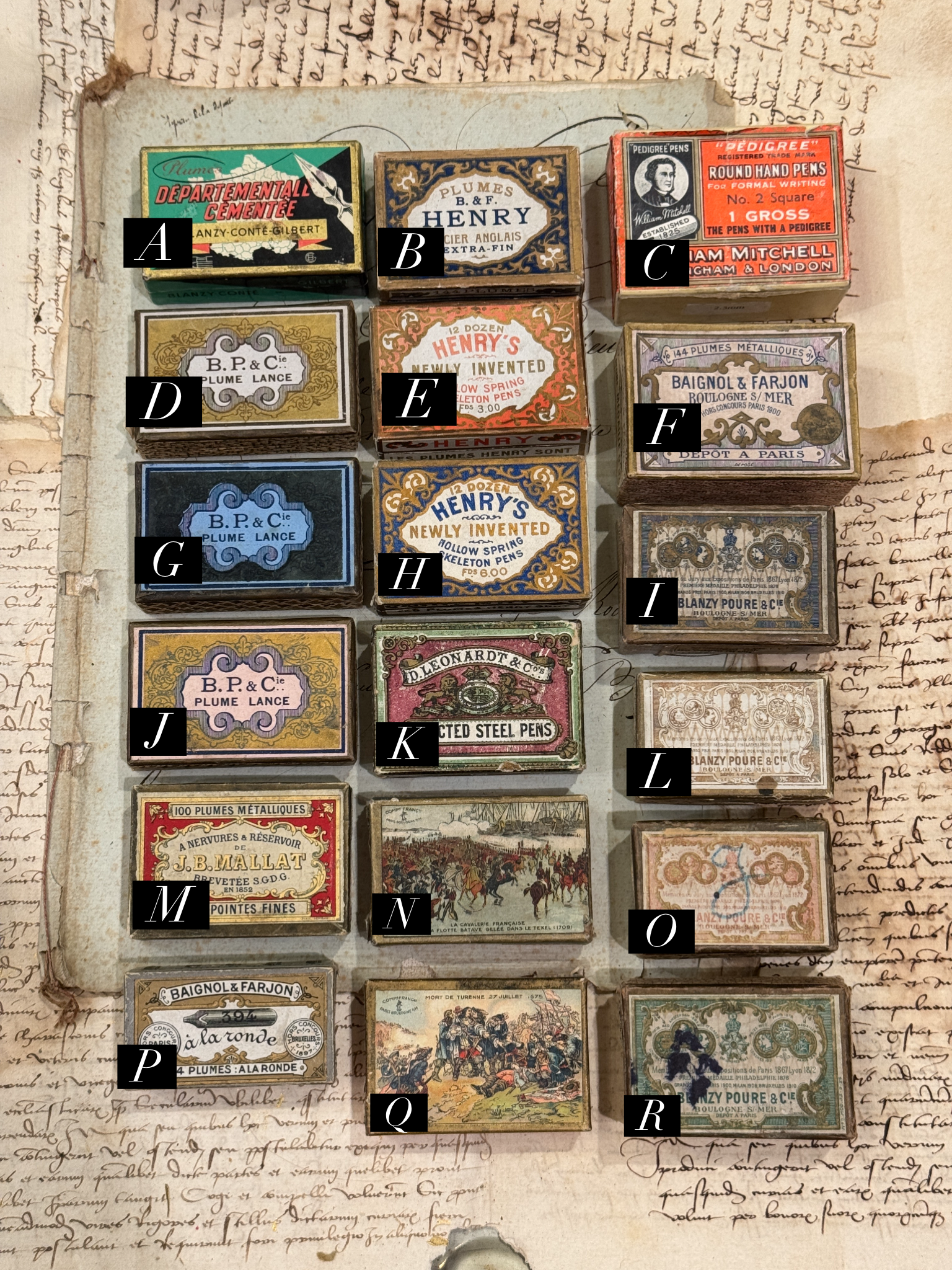 Antique and Vintage Pen Nib Boxes