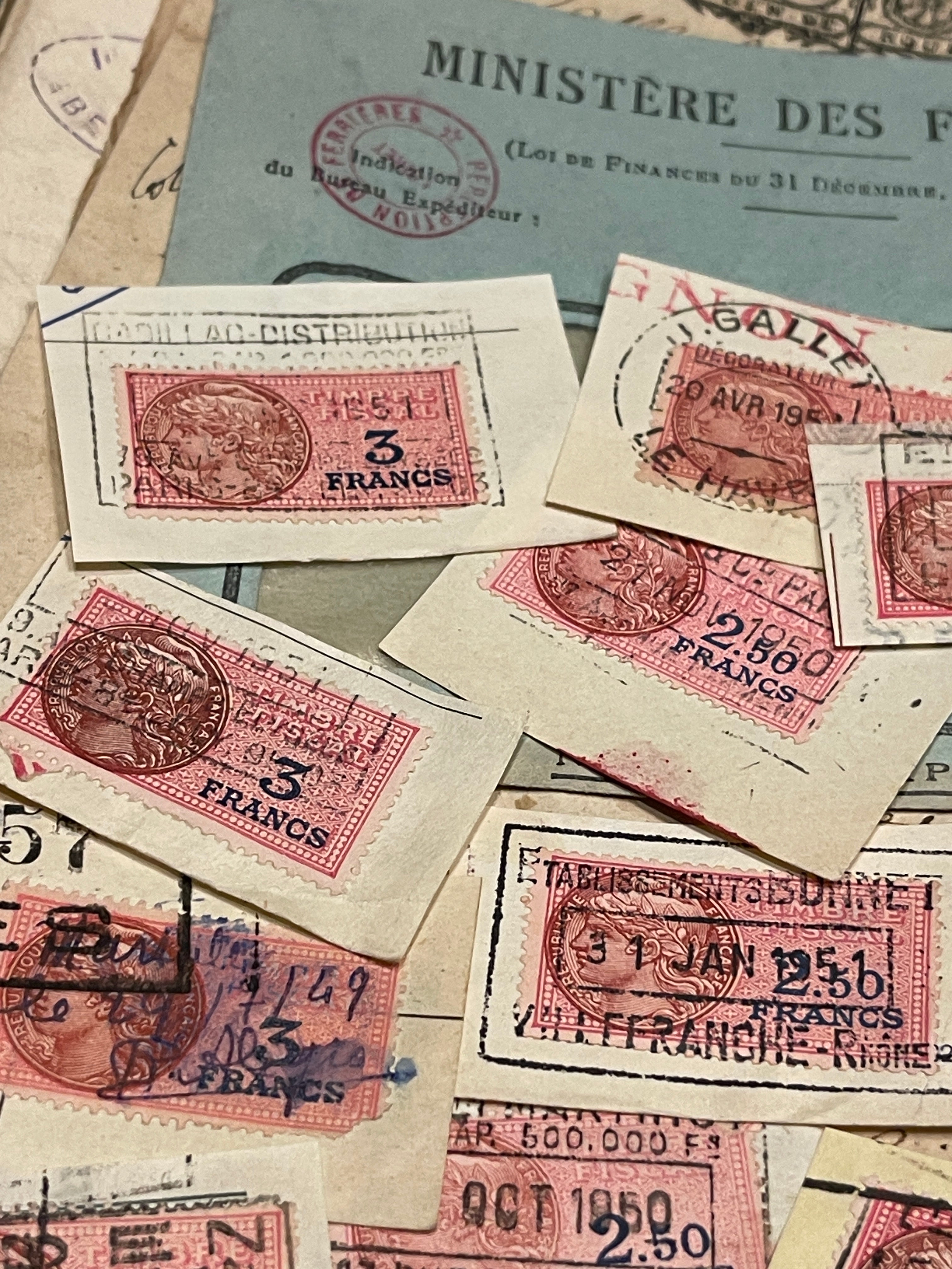 Antique French Envelope with Stamps