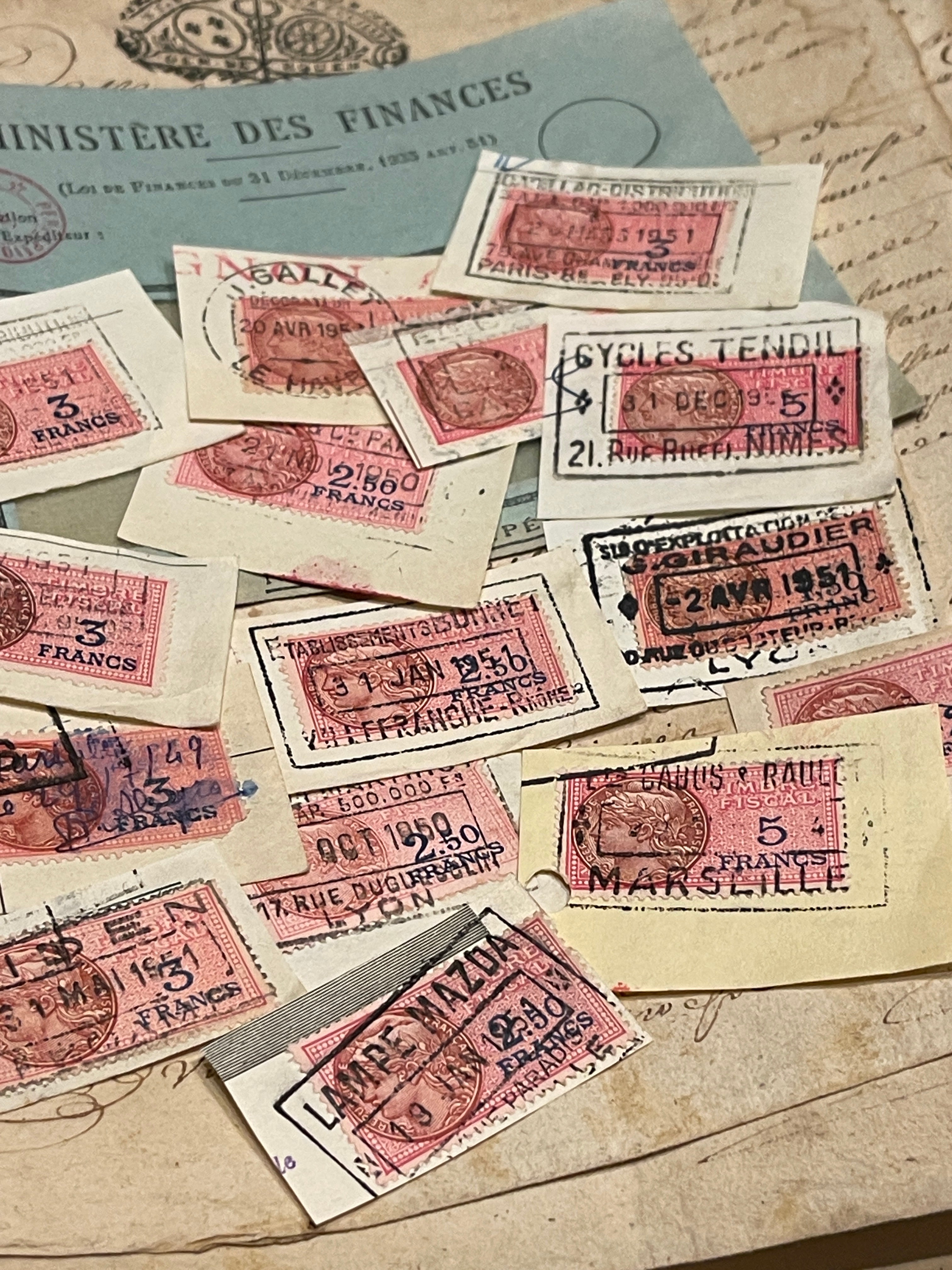 Antique French Envelope with Stamps