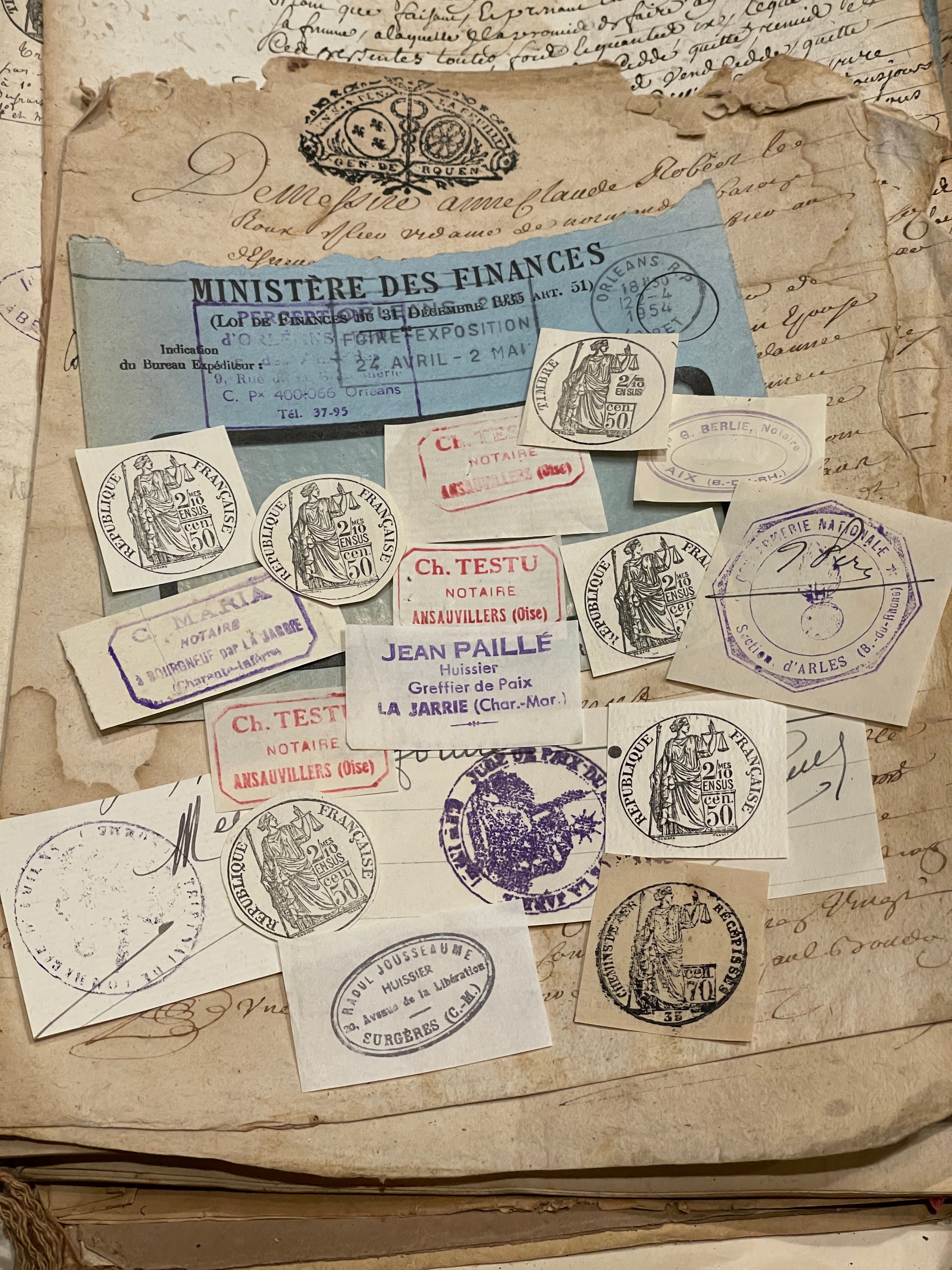 Antique French Envelope with Stamps