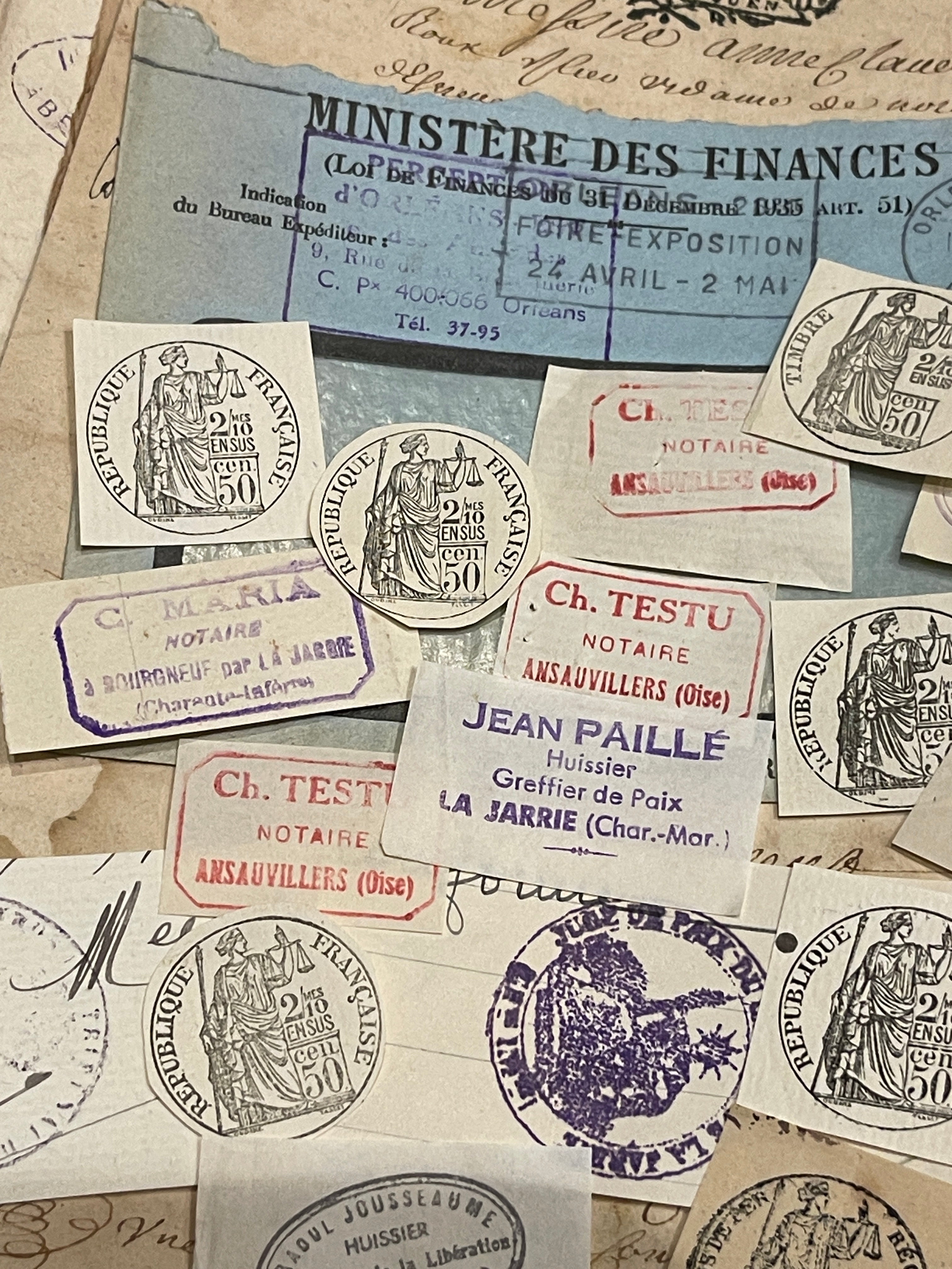 Antique French Envelope with Stamps