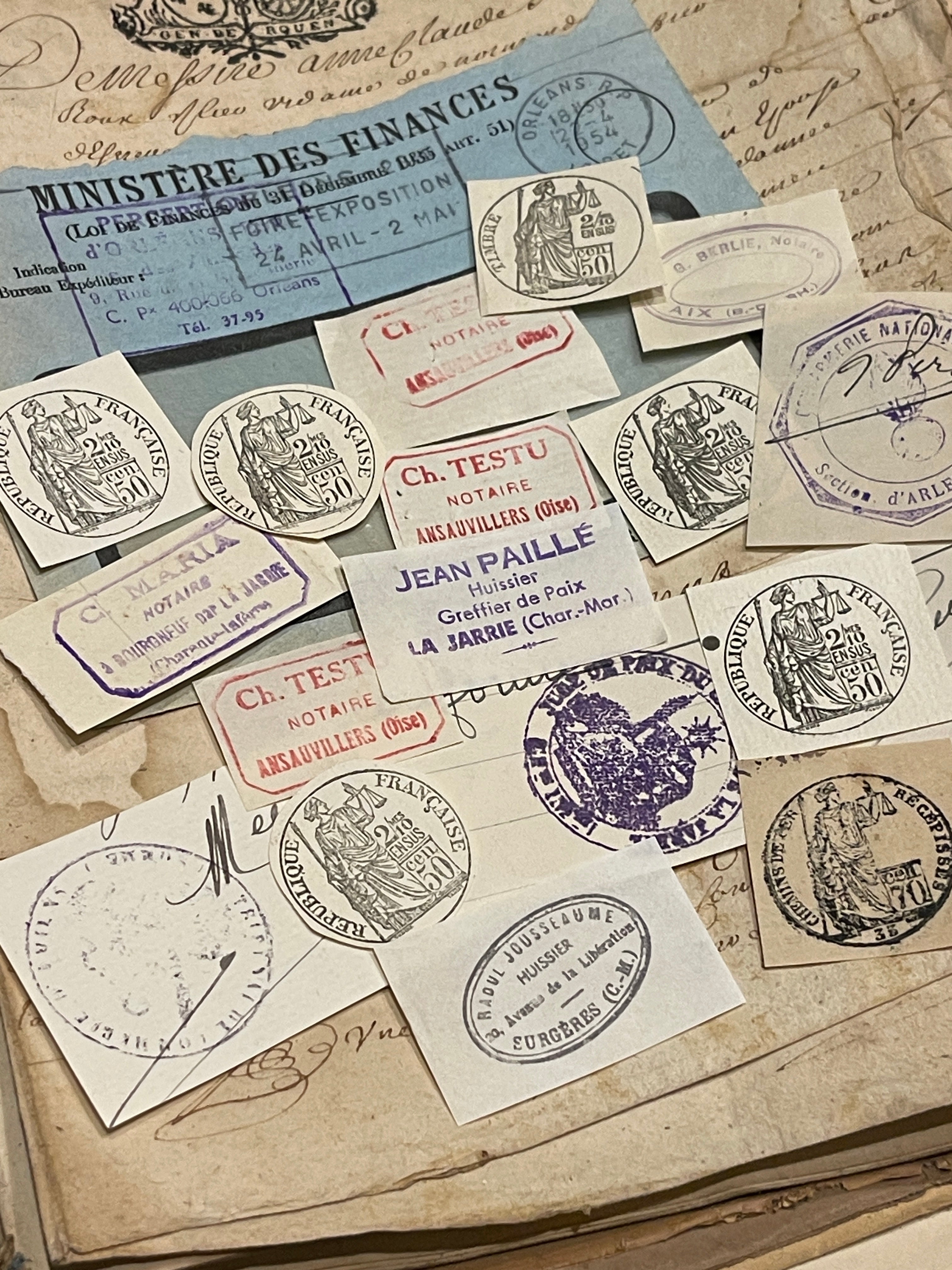 Antique French Envelope with Stamps