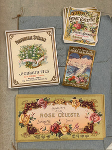 Antique Original French Perfume and Soap Labels - K