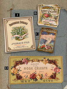 Antique Original French Perfume and Soap Labels - K