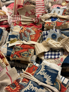 Antique French Red or Blue Scrap Bundles
