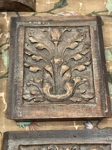 Antique Hand Carved French Wood Panels - E