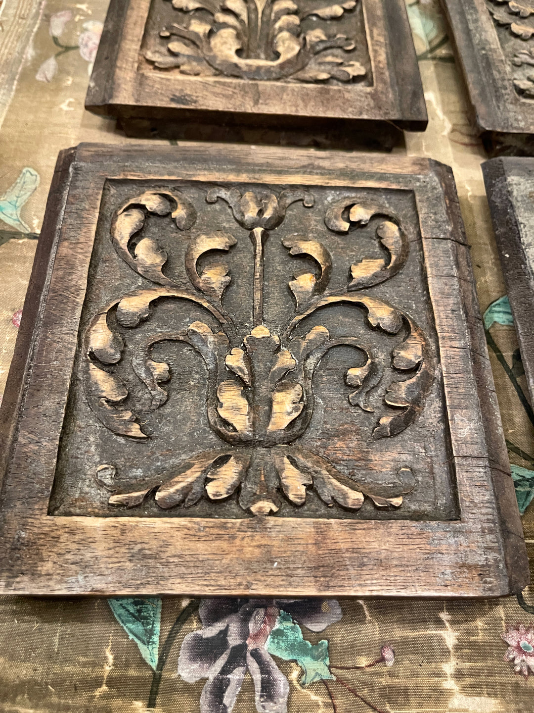 Antique Hand Carved French Wood Panels - E