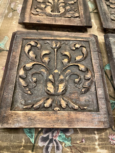 Antique Hand Carved French Wood Panels - E