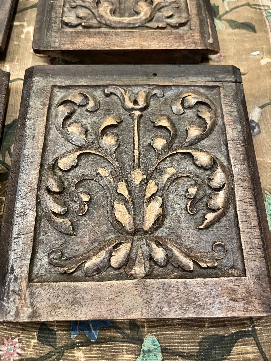 Antique Hand Carved French Wood Panels - E