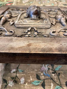 LARGE Antique Hand Carved French Wood Panel