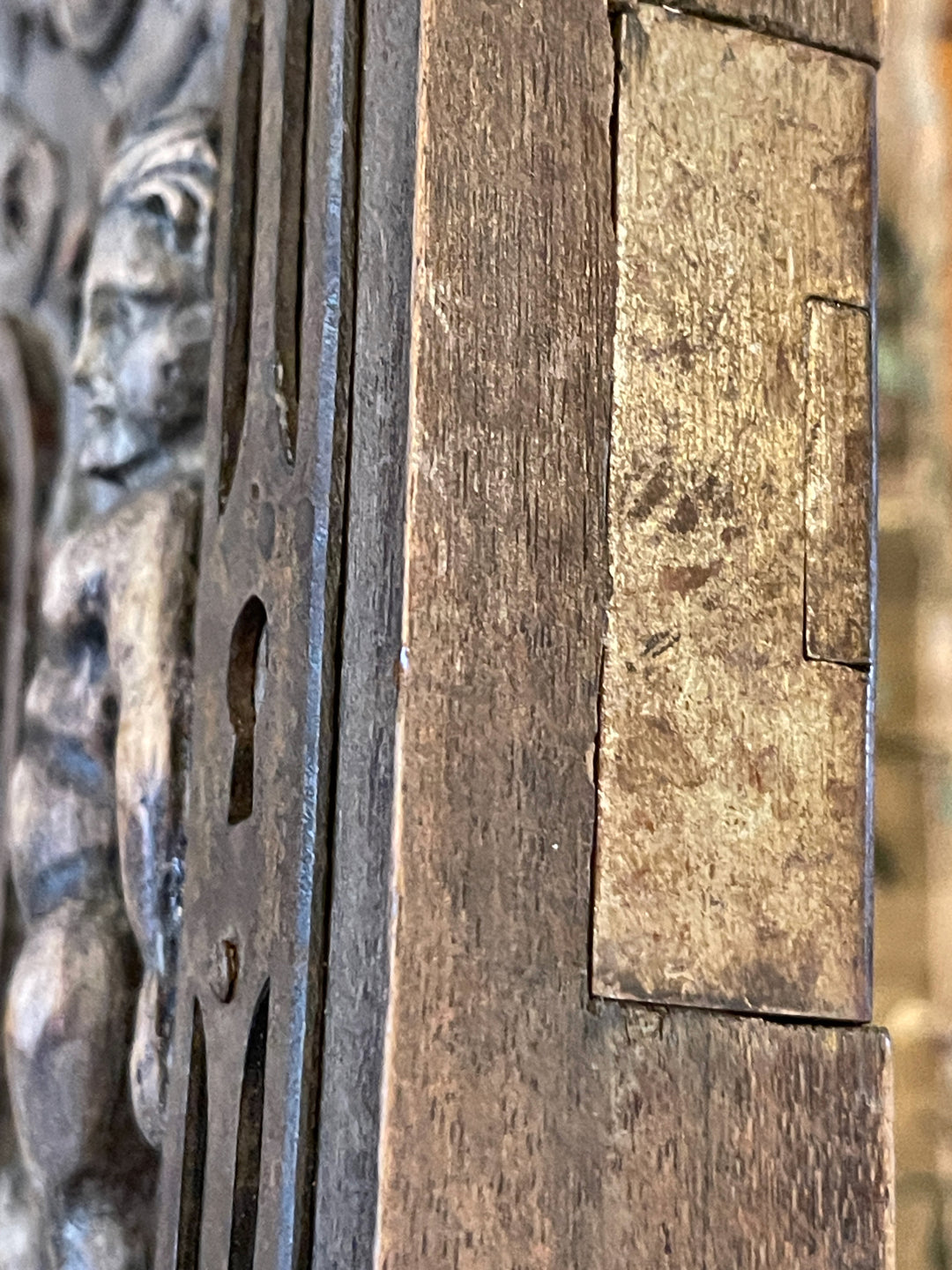 LARGE Antique Hand Carved French Wood Panel