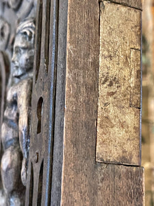 LARGE Antique Hand Carved French Wood Panel