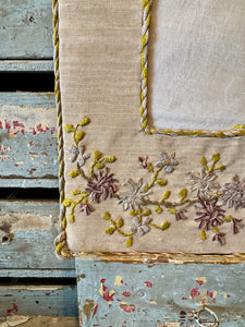 Antique French Silk Photo Frame