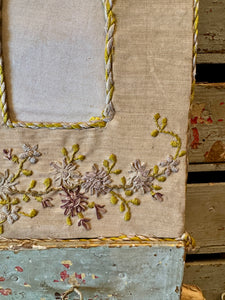 Antique French Silk Photo Frame