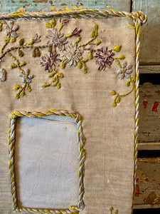 Antique French Silk Photo Frame