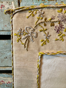 Antique French Silk Photo Frame