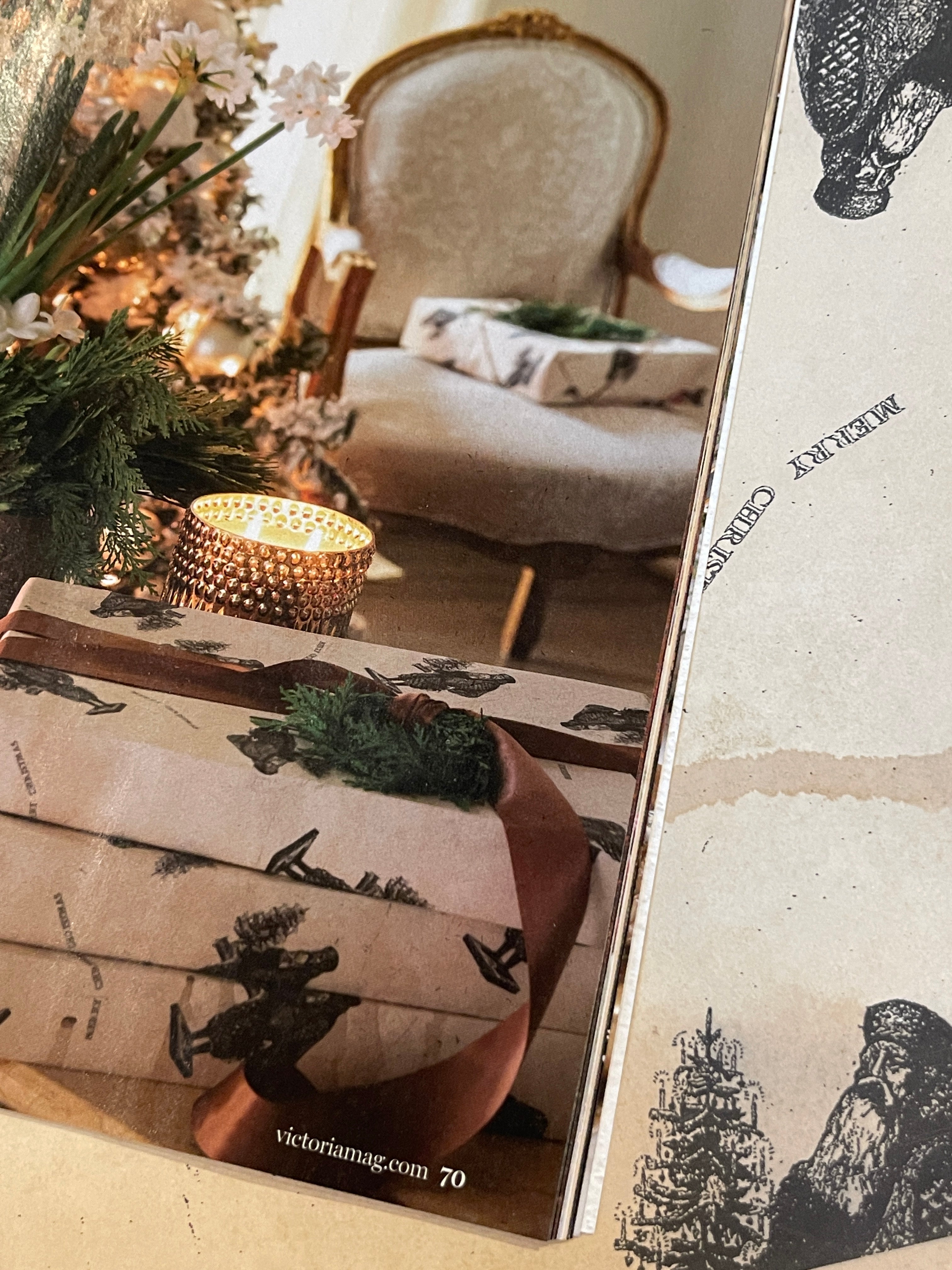 Pinecone Santa Wrapping Paper