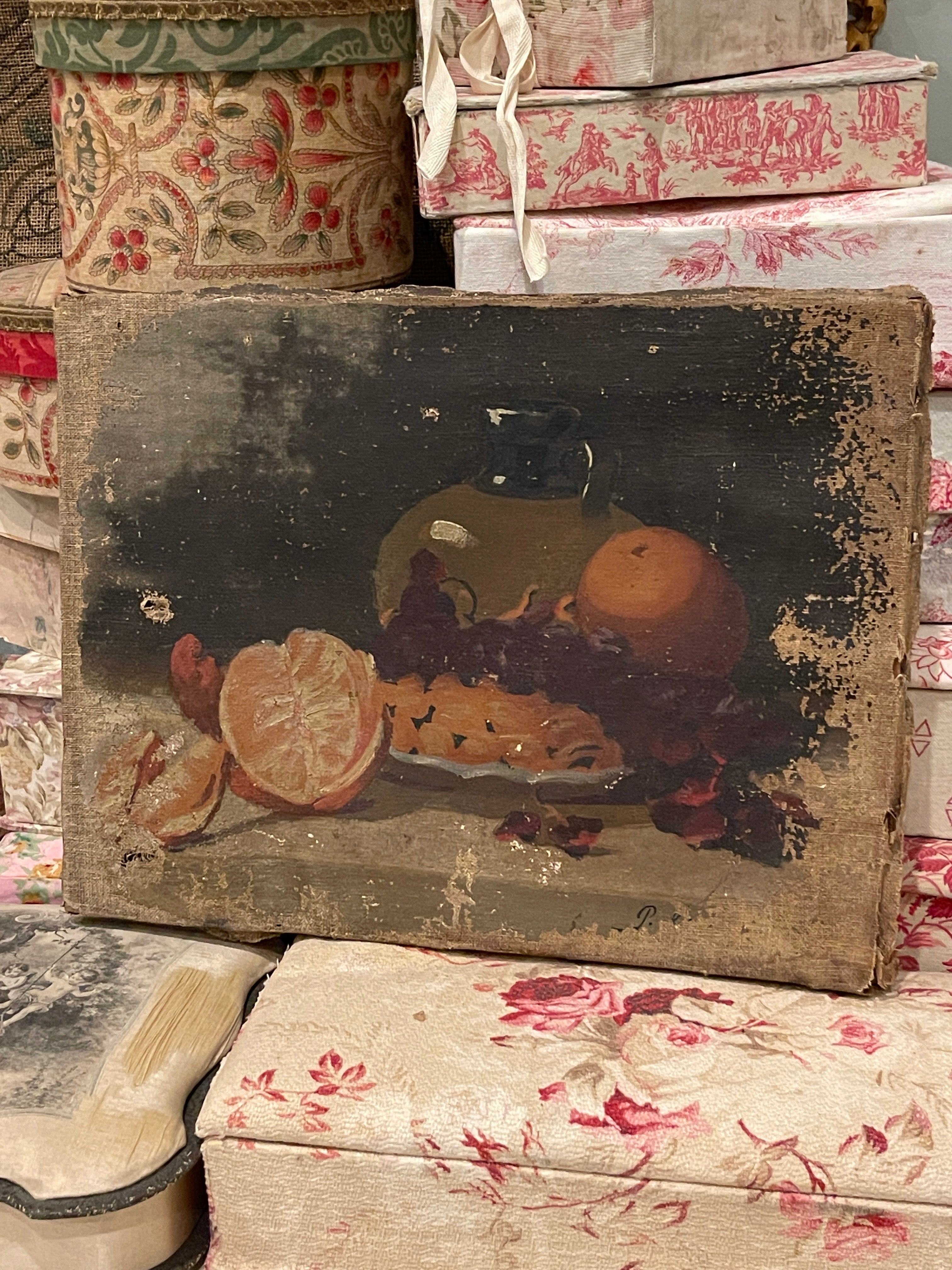 Antique Double Sided French Painting