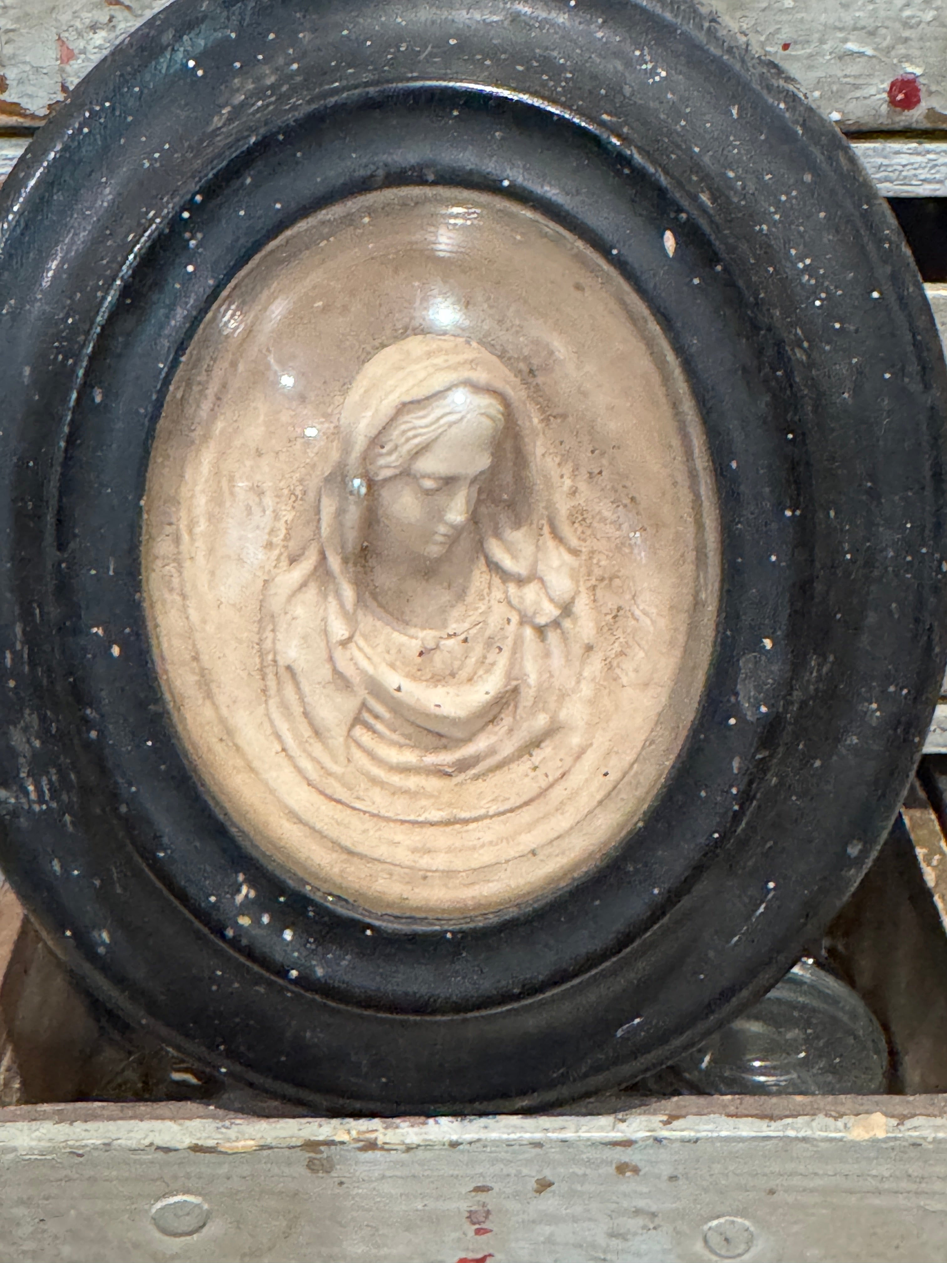 1800s French Religious Madonna Icon