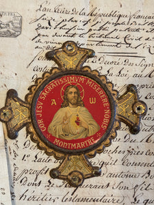 Antique French Sacred Heart of Jesus Relic