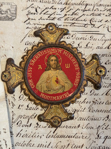 Antique French Sacred Heart of Jesus Relic