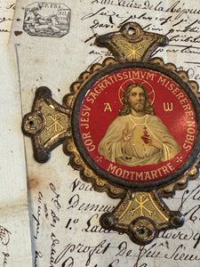 Antique French Sacred Heart of Jesus Relic