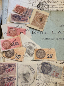 Antique French Envelope with All Sorts of Ephemera