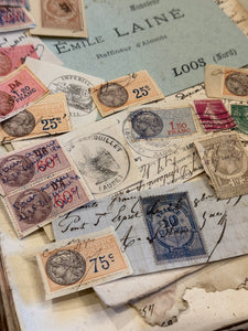 Antique French Envelope with All Sorts of Ephemera