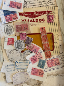 Antique French Envelope with All Sorts of Ephemera