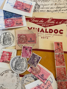 Antique French Envelope with All Sorts of Ephemera