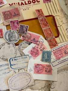 Antique French Envelope with All Sorts of Ephemera