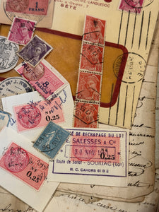 Antique French Envelope with All Sorts of Ephemera
