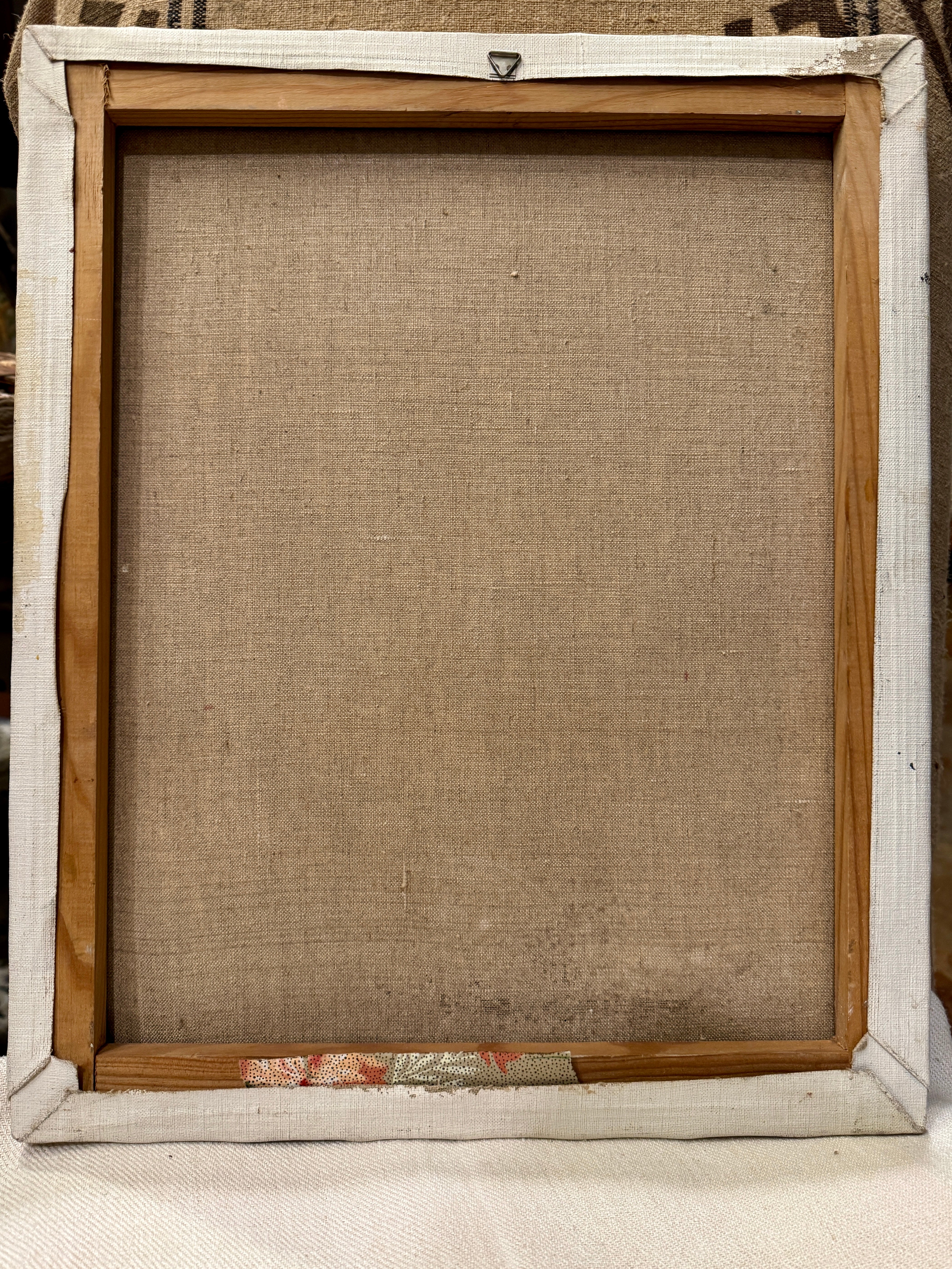 Original Antique French Botanical Canvas Painting