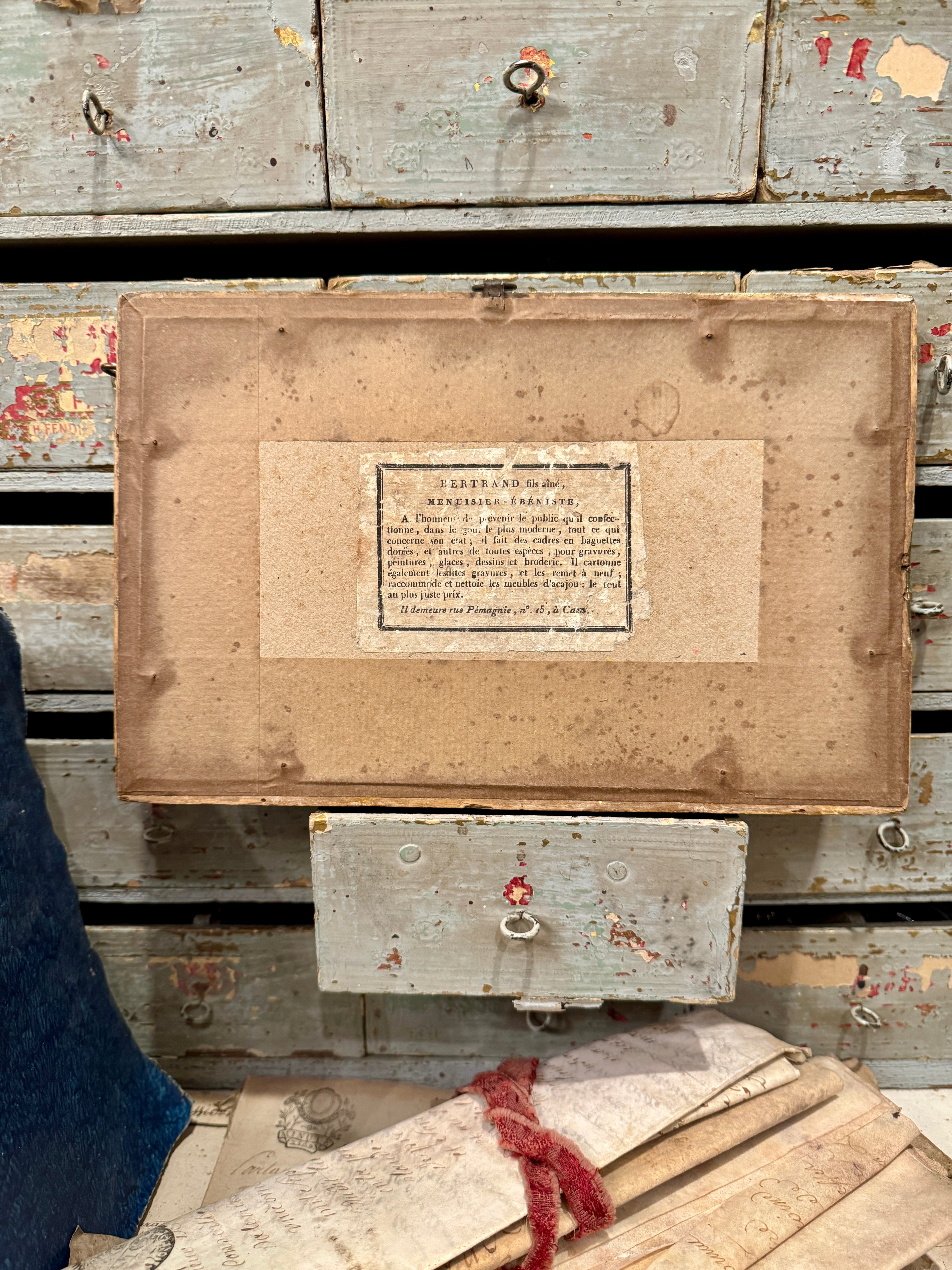 Antique French Framed Engraving - Morning Walk