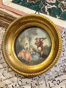 Darling Miniature French Gilt Framed Picture