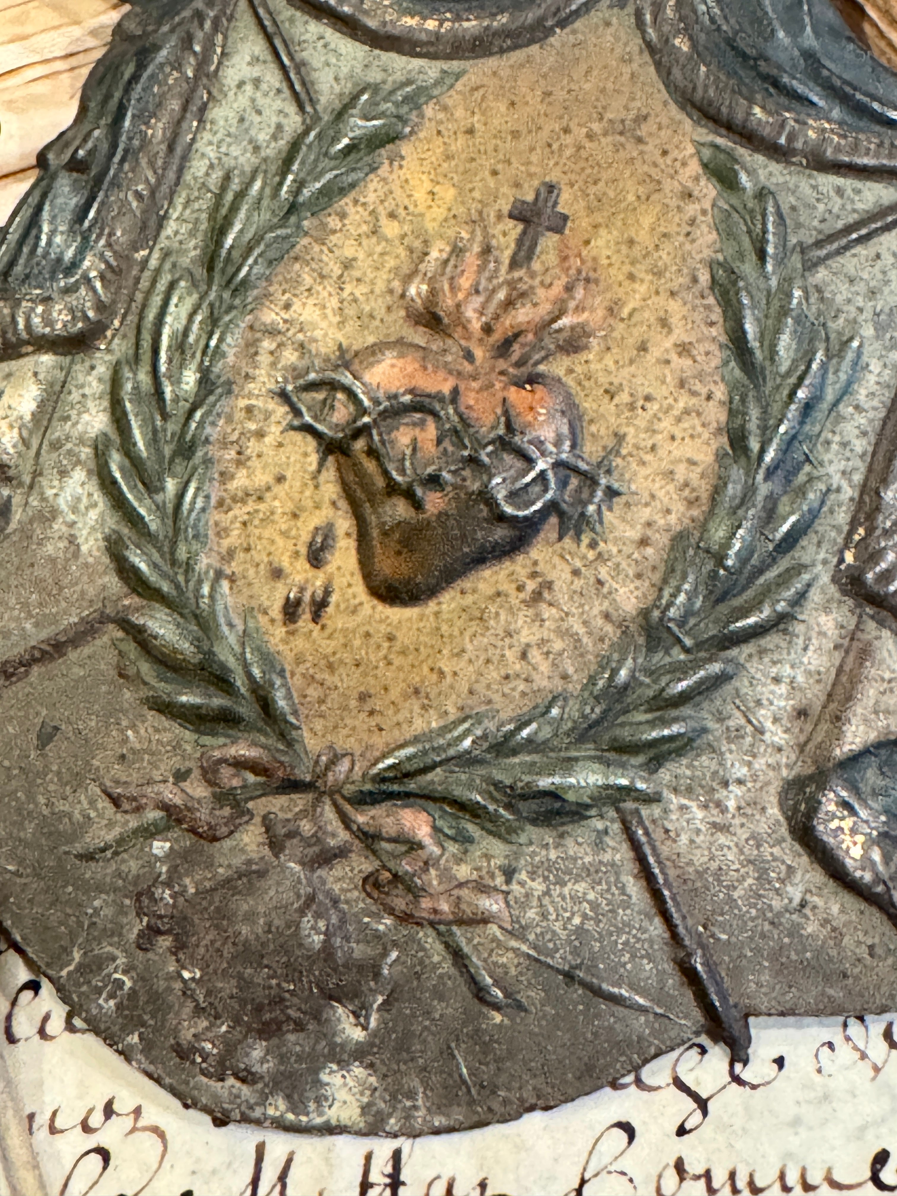 EXTREMELY RARE Antique French Saint Augustine Procession Shield