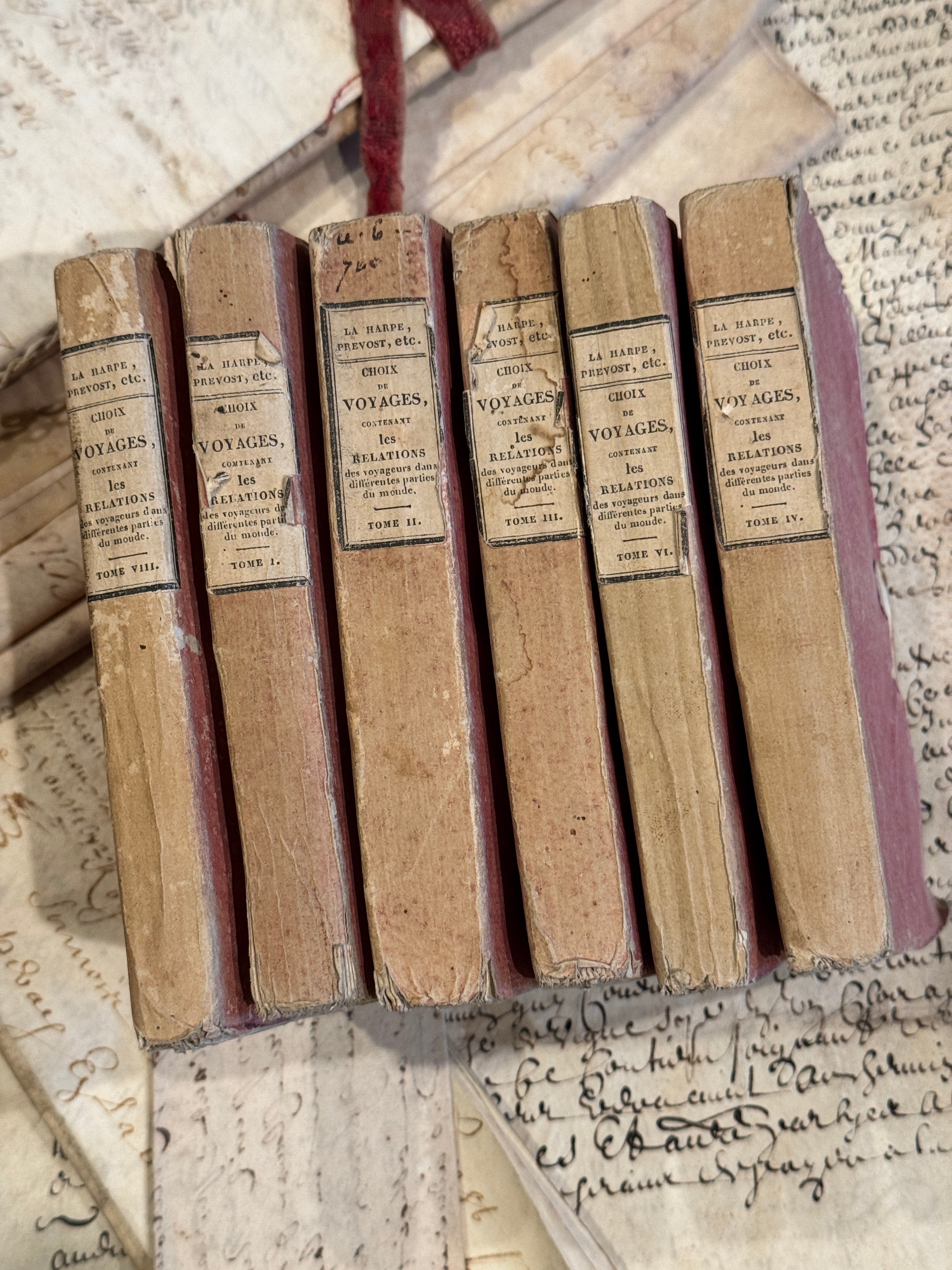 Reserved For Cynda - Darling Antique French Deckled Edge PINK Paste Paper Books