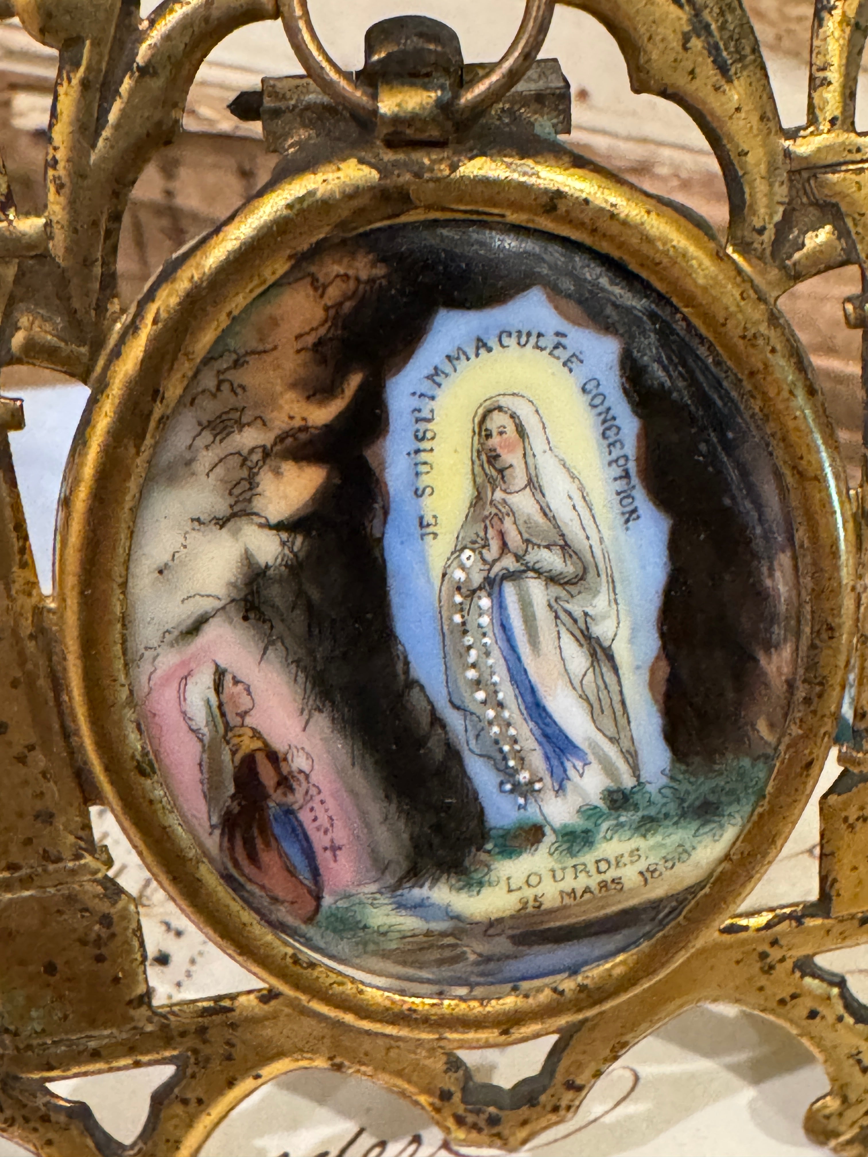 Antique 1800s French Napoleon III Religious Icon