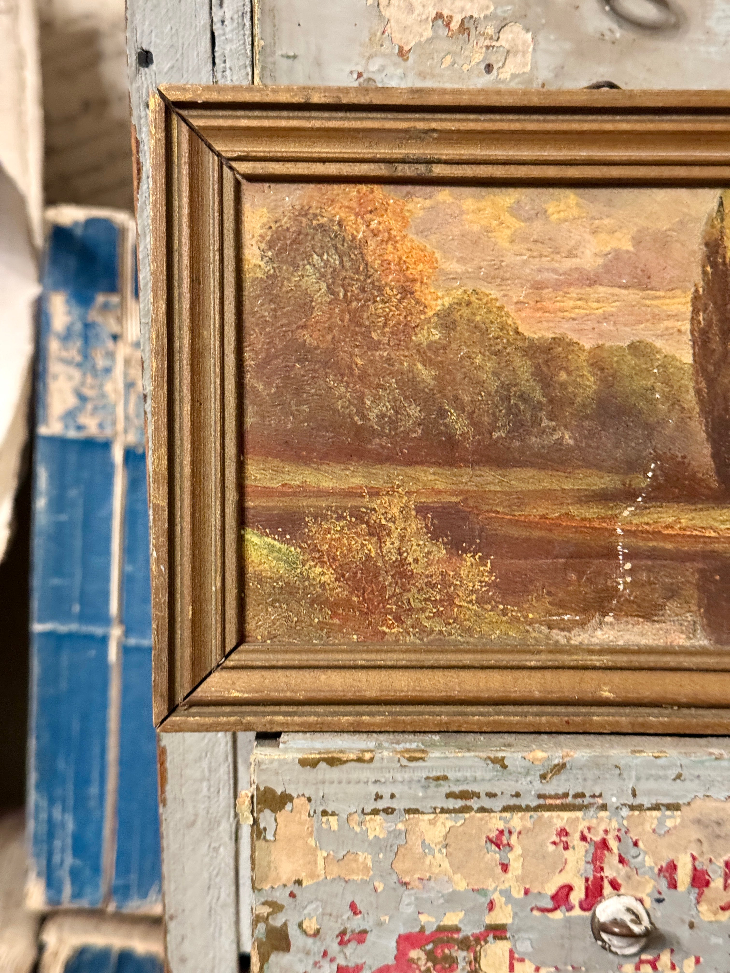 Antique French Oil on Board