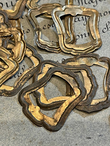Antique French Brass Frames for Enamel Clock Numbers