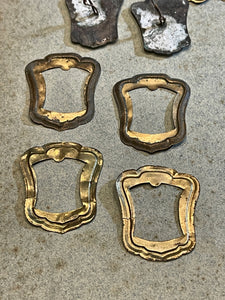 Antique French Brass Frames for Enamel Clock Numbers