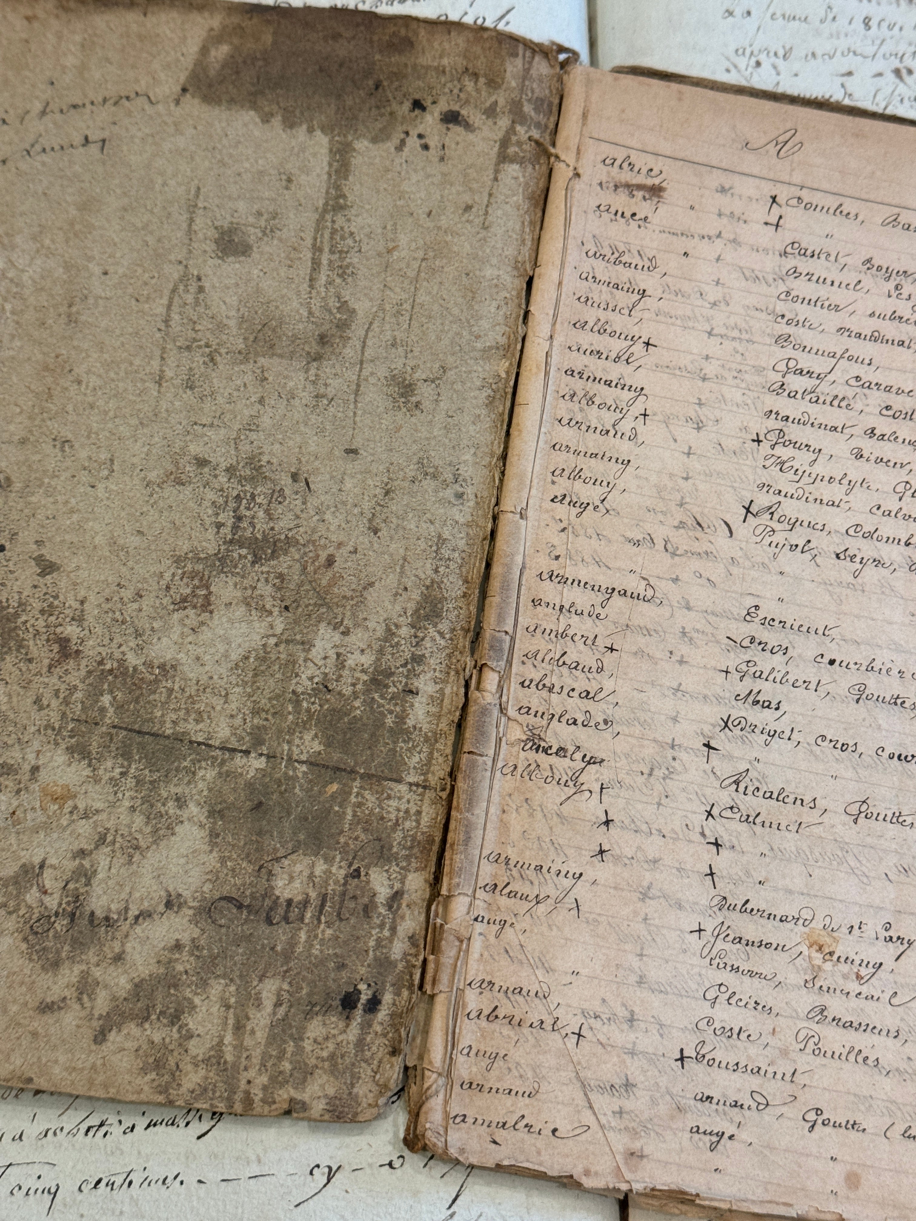 Antique 1871 Repertoire Alphabetique French Notebook